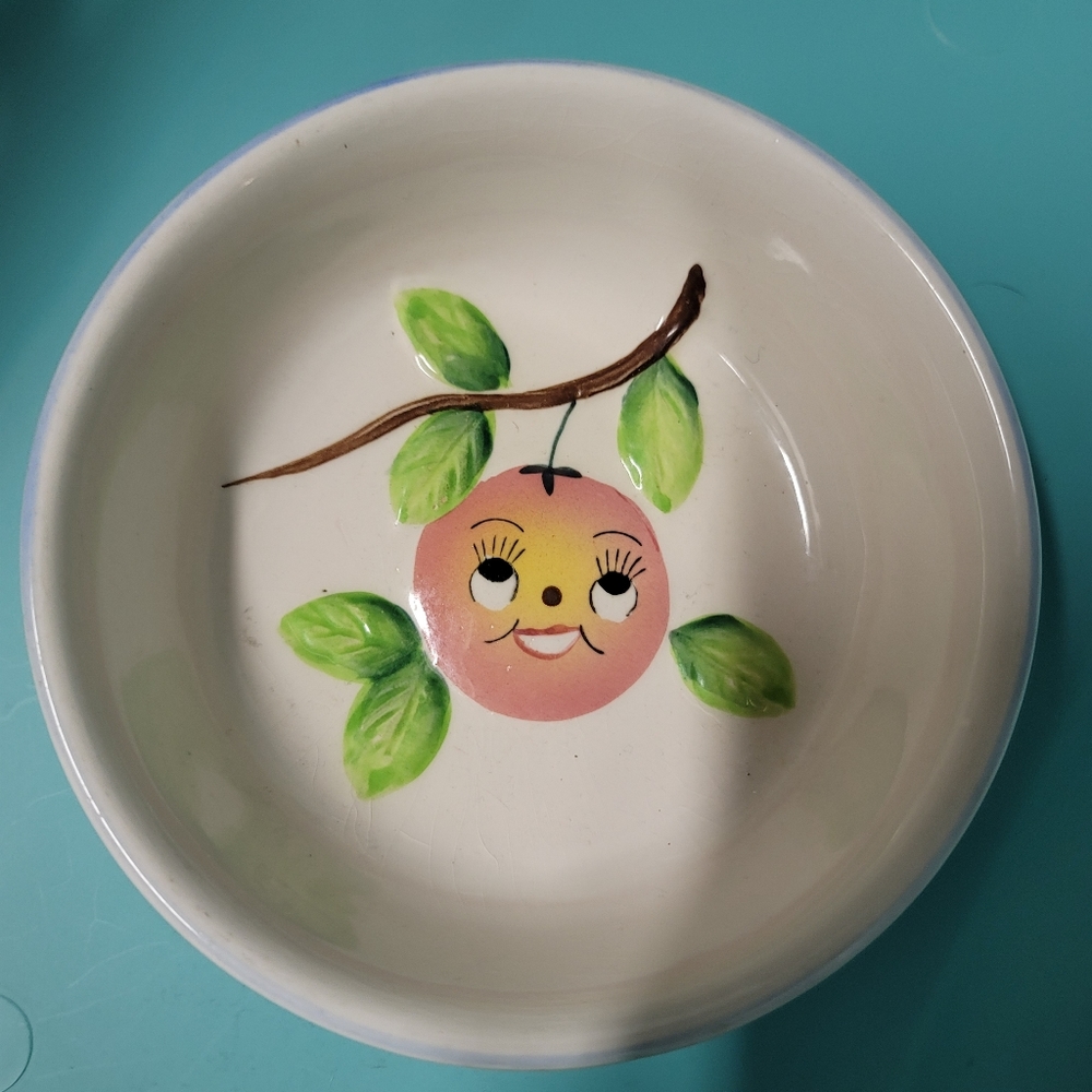 Anthropomorphic orange bowl vintagr fruit